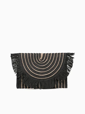 36315 Katie Casual Clutch Black Gold