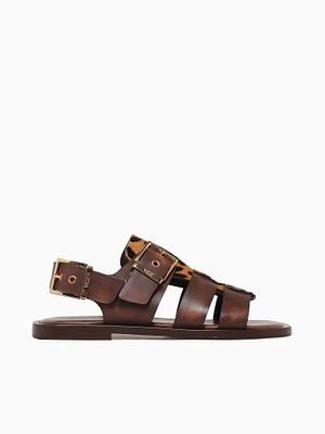 Gretta Brown Leopard Leather