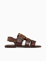 Gretta Brown Leopard Leather