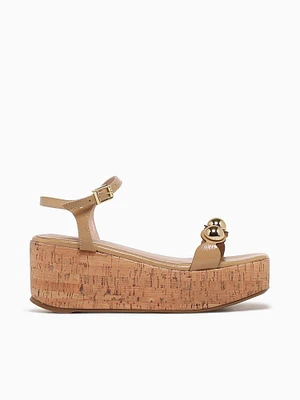 Serena Light Tan Crinkle Patent
