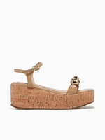 Serena Light Tan Crinkle Patent