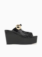 Sienna Black Crinkle Patent