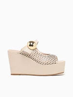 Sienna Off White Crinkle Patent