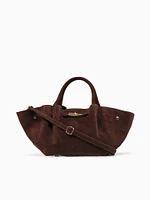 Fenty Button Suede Tote Brown