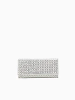 Gemstone Flap Clutch Silver
