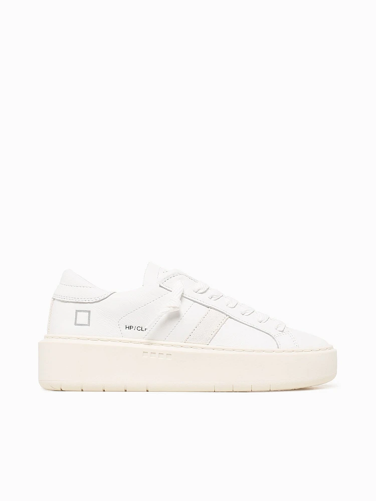 Hill Low Platform White Leather