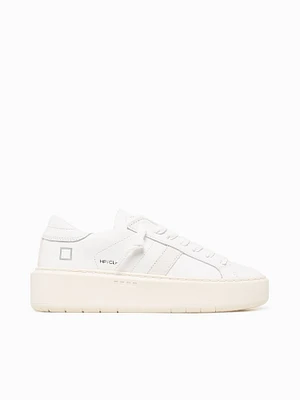 Hill Low Platform White Leather