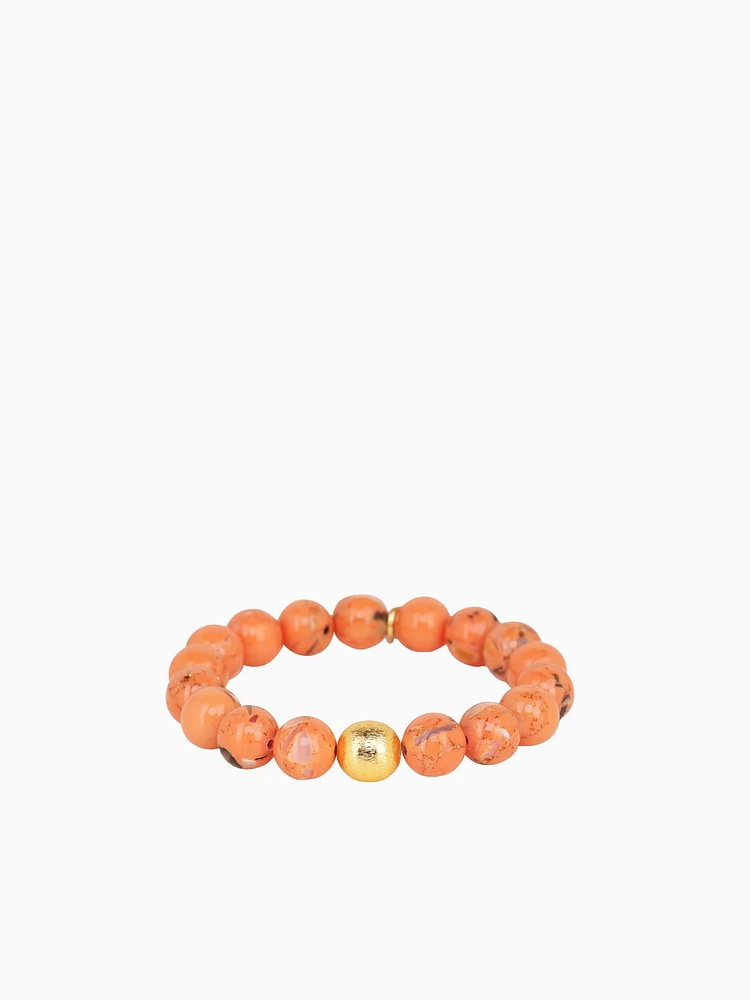Marble Beaded Bracelet - Peach