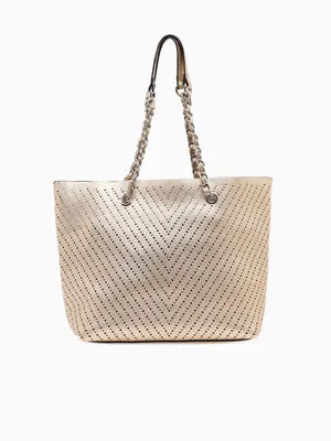 A89 Perf Chain Tote Gold
