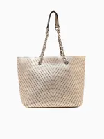 A89 Perf Chain Tote Gold