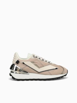 Qwark Spur Beige Platinum suede Nylon