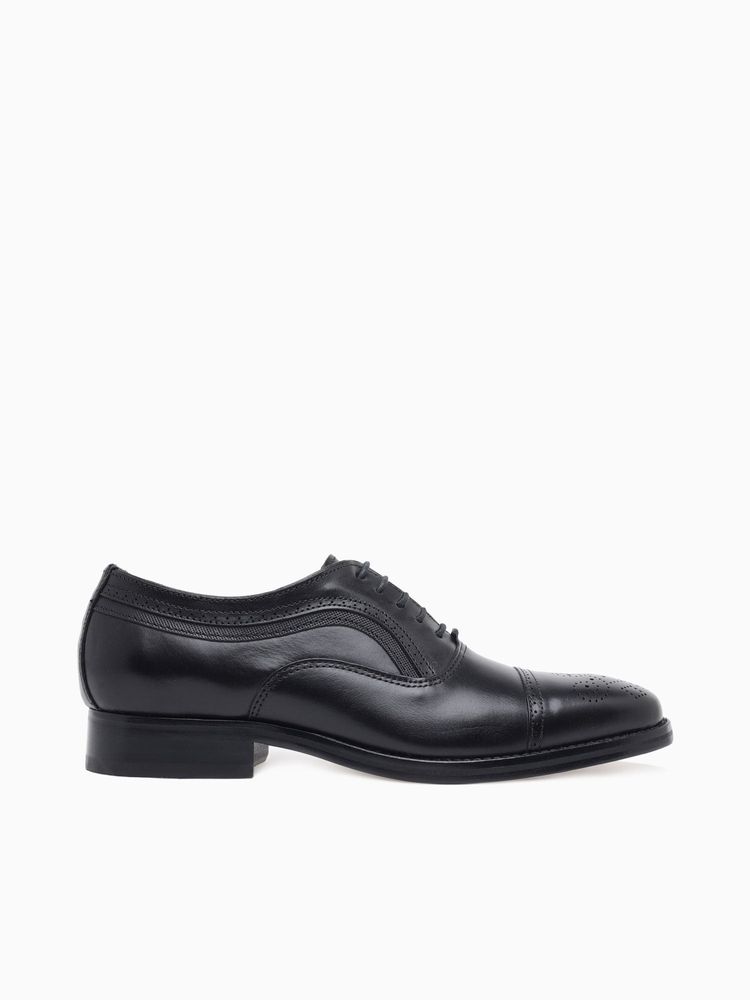 Danridge Cap Toe Black Leather