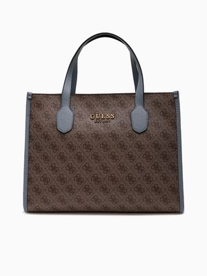 Silvana Small Tote Latte Logo Slate