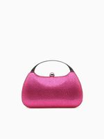 Rhinestone Metal Top Handle Fuschia