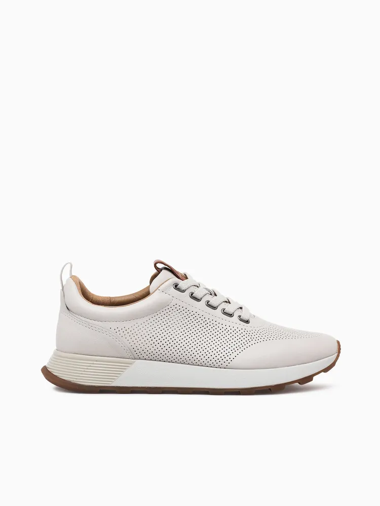 Kinnon Perfed Jogger White Full Grain