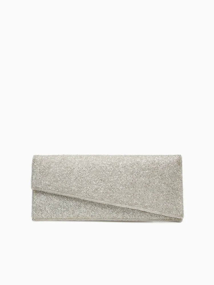 Asymmetrical Clutch Silver