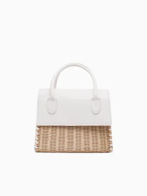 Caspian Top Handle Bag White