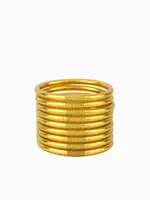 Gold All Weather Bangles (Set of 9) - Serenity Prayer