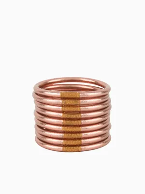 Rose Gold All Weather Bangles (Set of 9) - Serenity Prayer