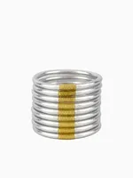 Silver All Weather Bangles (Set of 9) - Serenity Prayer