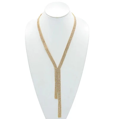 Rhinestone Tassel Necklace