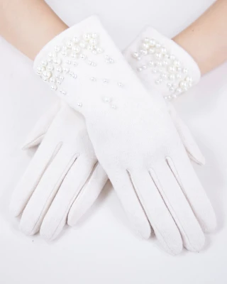 Wool Felted Gloves Pearls