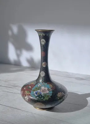Takahara Komajiro Cloisonne Bud Vase, Late Meiji Era, Japanese