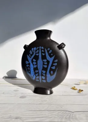 Lillemor Mannerheim Singoalla Series Sculptural Moon Flask Vase, 1950s