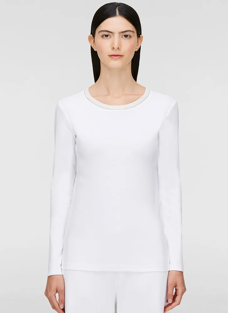 Ribbed Jersey Long-Sleeve T-Shirt