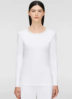 Ribbed Jersey Long-Sleeve T-Shirt