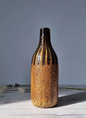 Mari Simmulson 1960 Eritrea Series Burnt Sugar and Caramel Palette Bottle Vase