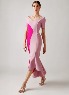 Padine Short-Sleeve Colourblock Dress