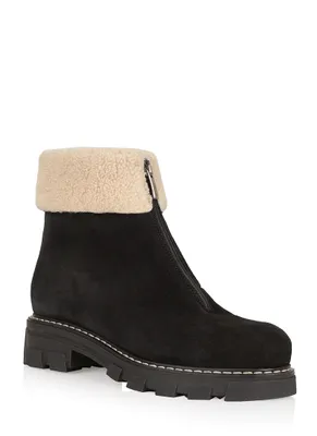 Abba Zippered Shearling Bootie
