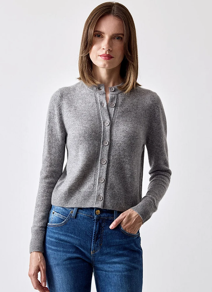 Nina Button Crewneck Cardigan