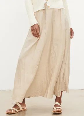 Bailey Woven Linen Drawstring Skirt