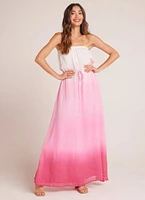 Strapless Linen Maxi Dress