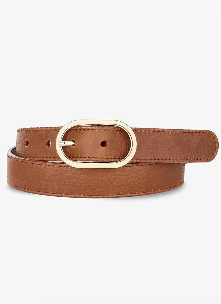 Kezia Nappa Pebbled Leather Bronze Belt