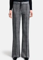 Ava Double-Waist Glenplaid Jogger Trouser