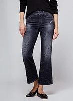 Francesca Washed Black Jean with Crystal