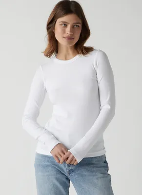 Camino Cotton Rib Long-Sleeve Top