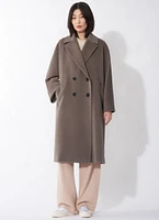 Double-Breasted Oversized Virgin Wool Coat