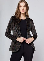 1-Button Slim Velvet Blazer