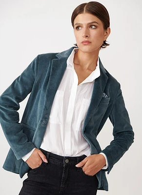 Blue Velvet 1-Button Blazer