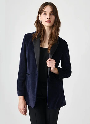 Velvet Small Breated Tuxedo Blazer