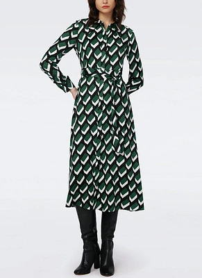 Gizelle Block Print Midi Dress