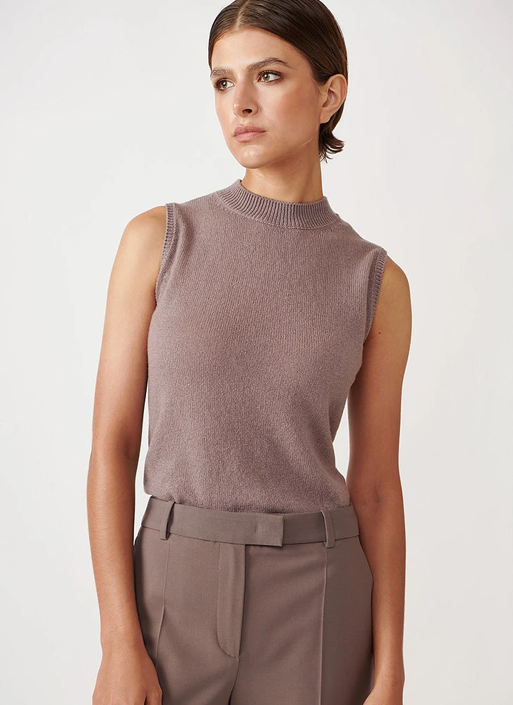 Crewneck Cashmere Sleeveless Sweater