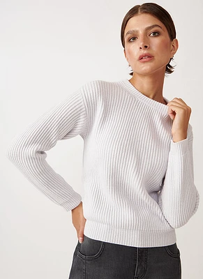 Ribbed Wool and Cashmere-Blend Crewneck Sweater