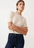 Pointelle Puff Sleeve Sweater