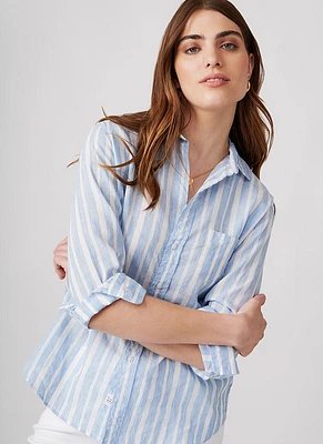 Eileen Blue Stripe Linen Shirt