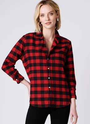 Eileen Red and Black Plaid Button-Up Shirt